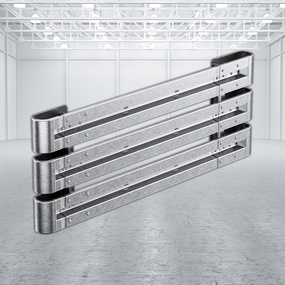 Leitplanken Komplett-Bausatz M100-3SP, 2,8 m, zum Aufschrauben, Stahl, Profil B