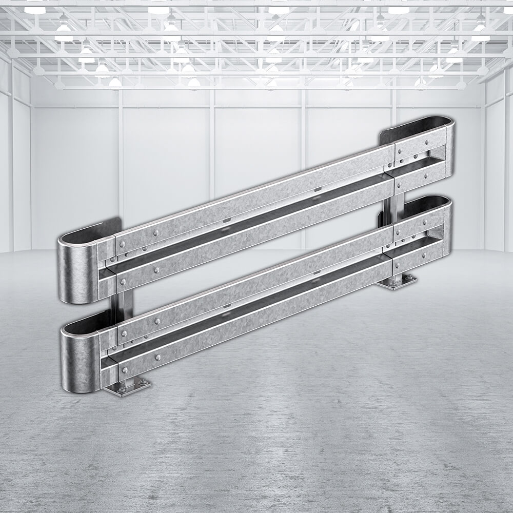 Leitplanken Komplett-Bausatz M75-2SP, 2,8 m, zum Aufschrauben, Stahl, Profil B