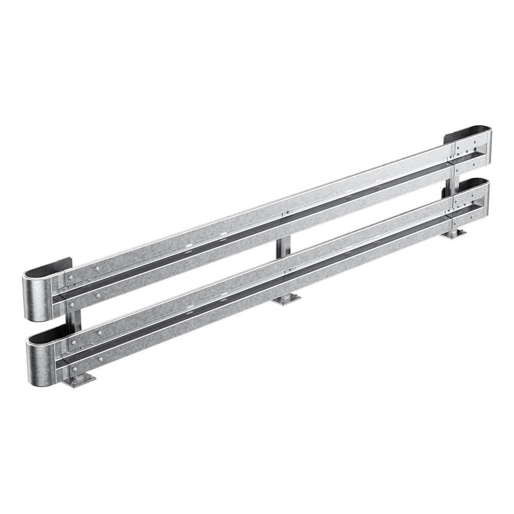Leitplanken Komplett-Bausatz M75-2SP, 4,8 m, zum Aufschrauben, Stahl, Profil B – Bild 2