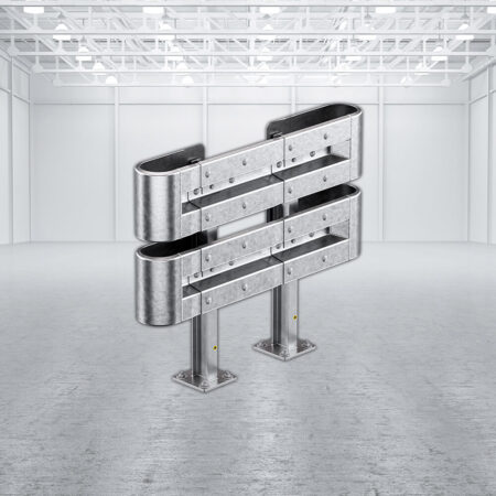 Leitplanken Komplett-Bausatz M100-2SP, 1,3 m, zum Aufschrauben, Stahl, Profil B