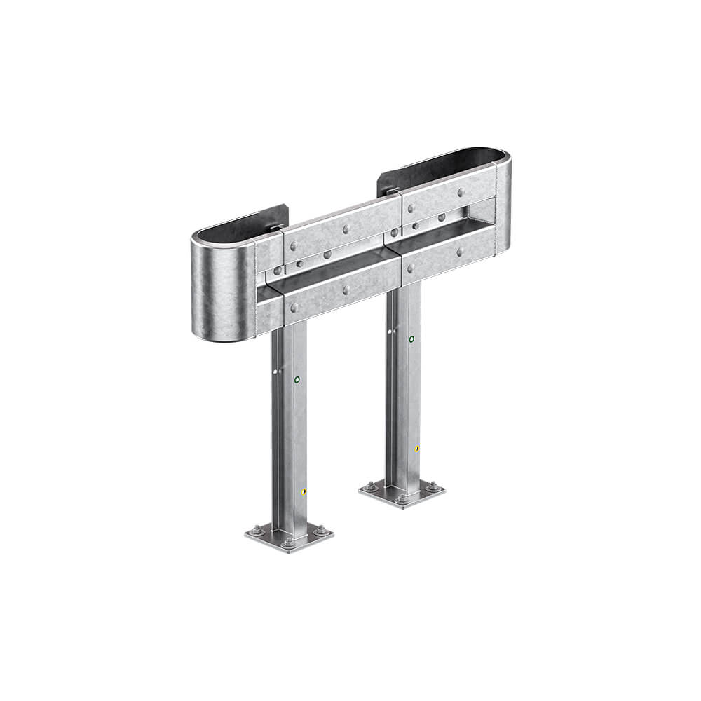 Leitplanken Komplett-Bausatz M100-1SP, 1,3 m, zum Aufschrauben, Stahl, Profil B – Bild 2