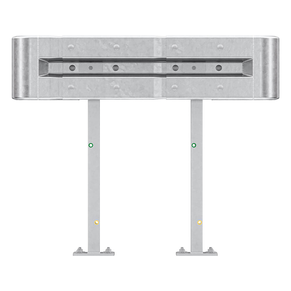 Leitplanken Komplett-Bausatz M100-1SP, 1,3 m, zum Aufschrauben, Stahl, Profil B – Bild 3