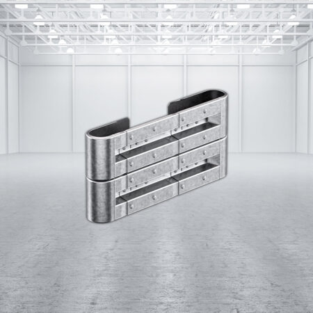 Leitplanken Komplett-Bausatz M50-2SP, 1,3 m, zum Aufschrauben, Stahl, Profil B