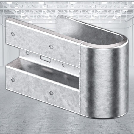 Kopfstück rechts für Leitplanken aus Stahl mit Profil B, 55 cm