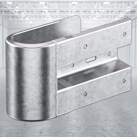 Kopfstück links für Leitplanken aus Stahl mit Profil B, 55 cm