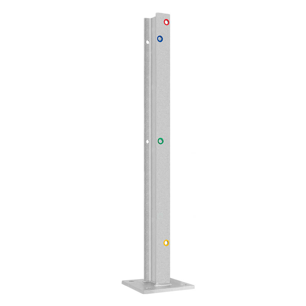 Multi-Pfosten, IPE 100, 100 cm hoch, für Leitplanken, 3SP, Stahl, zum Aufschrauben – Bild 2