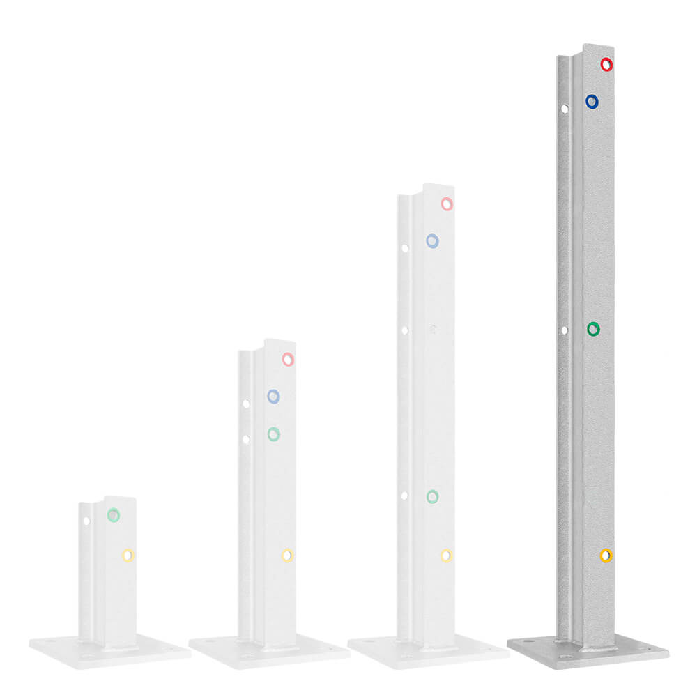 Multi-Pfosten, IPE 100, 100 cm hoch, für Leitplanken, 3SP, Stahl, zum Aufschrauben – Bild 9