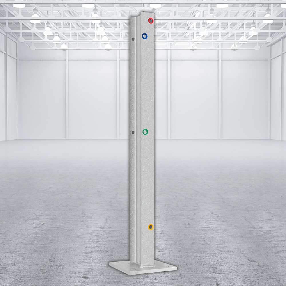 Multi-Pfosten, IPE 100, 100 cm hoch, für Leitplanken, 3SP, Stahl, zum Aufschrauben
