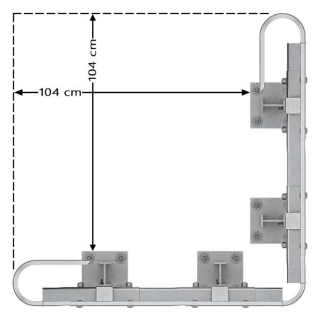 Außenwinkel-Komplett-Bausatz M75-2SP, 127 cm Seitenlänge, Aufschrauben, Stahl, Profil B