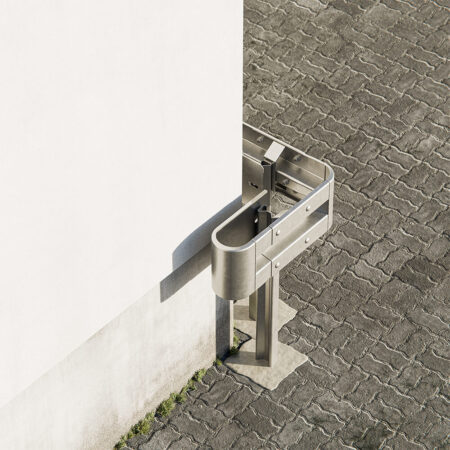 Außenwinkel-Komplett-Bausatz, 77 cm Seitenlänge, zum Rammen, Stahl, Profil B