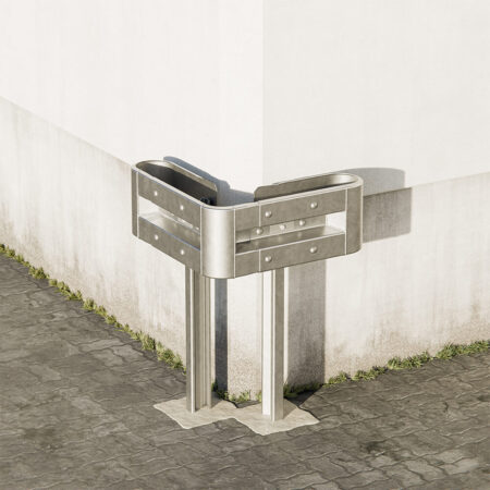 Außenwinkel-Komplett-Bausatz, 77 cm Seitenlänge, zum Rammen, Stahl, Profil B