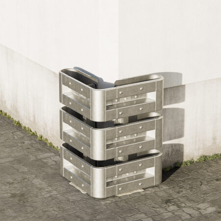 Außenwinkel-Komplett-Bausatz M100-3SP, 77 cm Seitenlänge, Aufschrauben, Stahl, Profil B