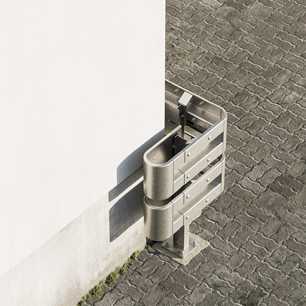 Außenwinkel-Komplett-Bausatz M100-2SP, 77 cm Seitenlänge, Aufschrauben, Stahl, Profil B