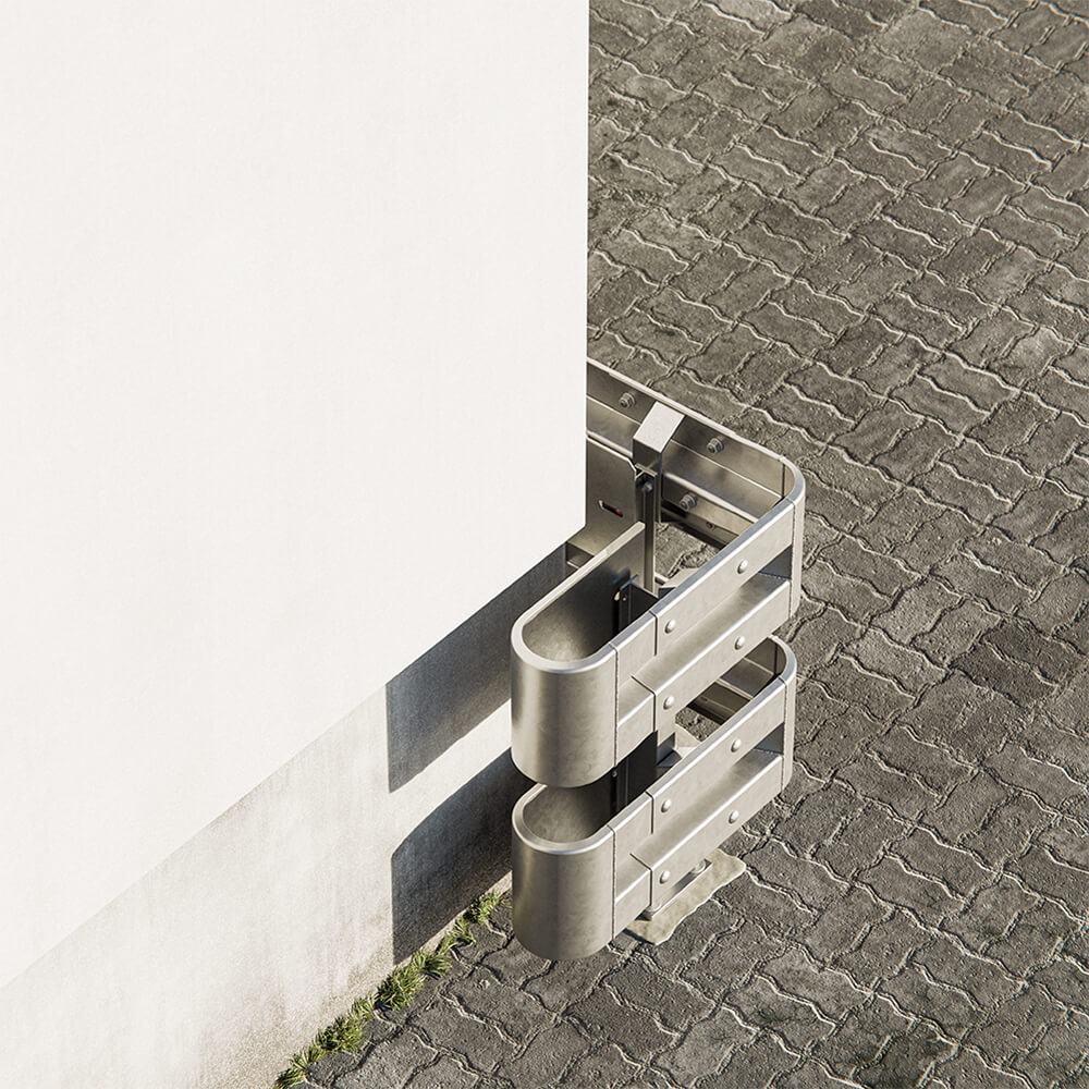 Außenwinkel-Komplett-Bausatz M75-2SP, 77 cm Seitenlänge, Aufschrauben, Stahl, Profil B