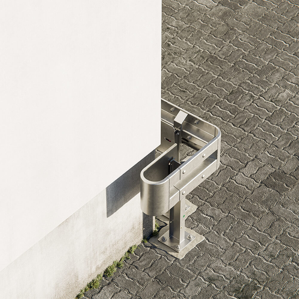 Außenwinkel-Komplett-Bausatz M75-1SP, 77 cm Seitenlänge, Aufschrauben, Stahl, Profil B