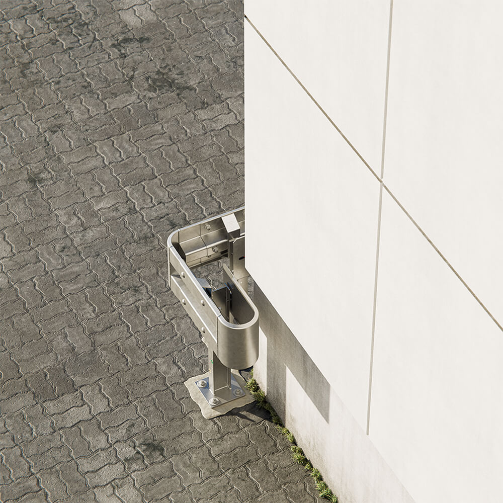 Außenwinkel-Komplett-Bausatz M75-1SP, 77 cm Seitenlänge, Aufschrauben, Stahl, Profil B