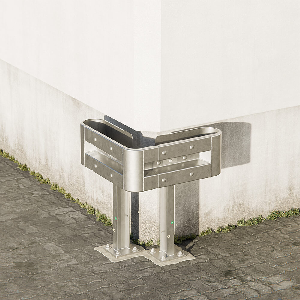 Außenwinkel-Komplett-Bausatz M75-1SP, 77 cm Seitenlänge, Aufschrauben, Stahl, Profil B