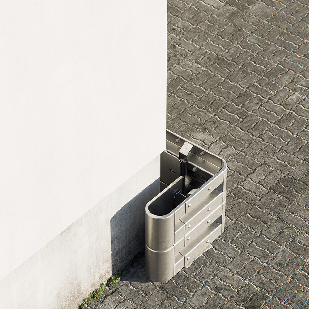 Außenwinkel-Komplett-Bausatz M50-2SP, 77 cm Seitenlänge, Aufschrauben, Stahl, Profil B