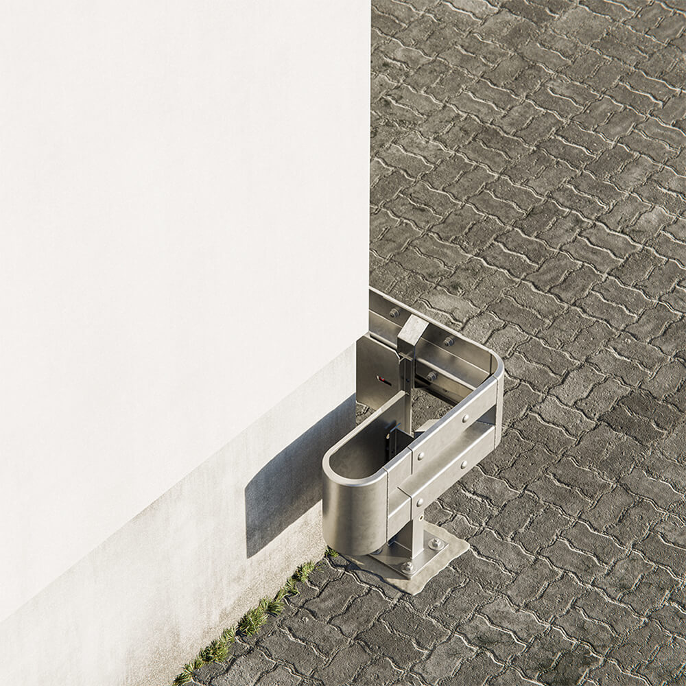 Außenwinkel-Komplett-Bausatz M50-1SP, 77 cm Seitenlänge, Aufschrauben, Stahl, Profil B