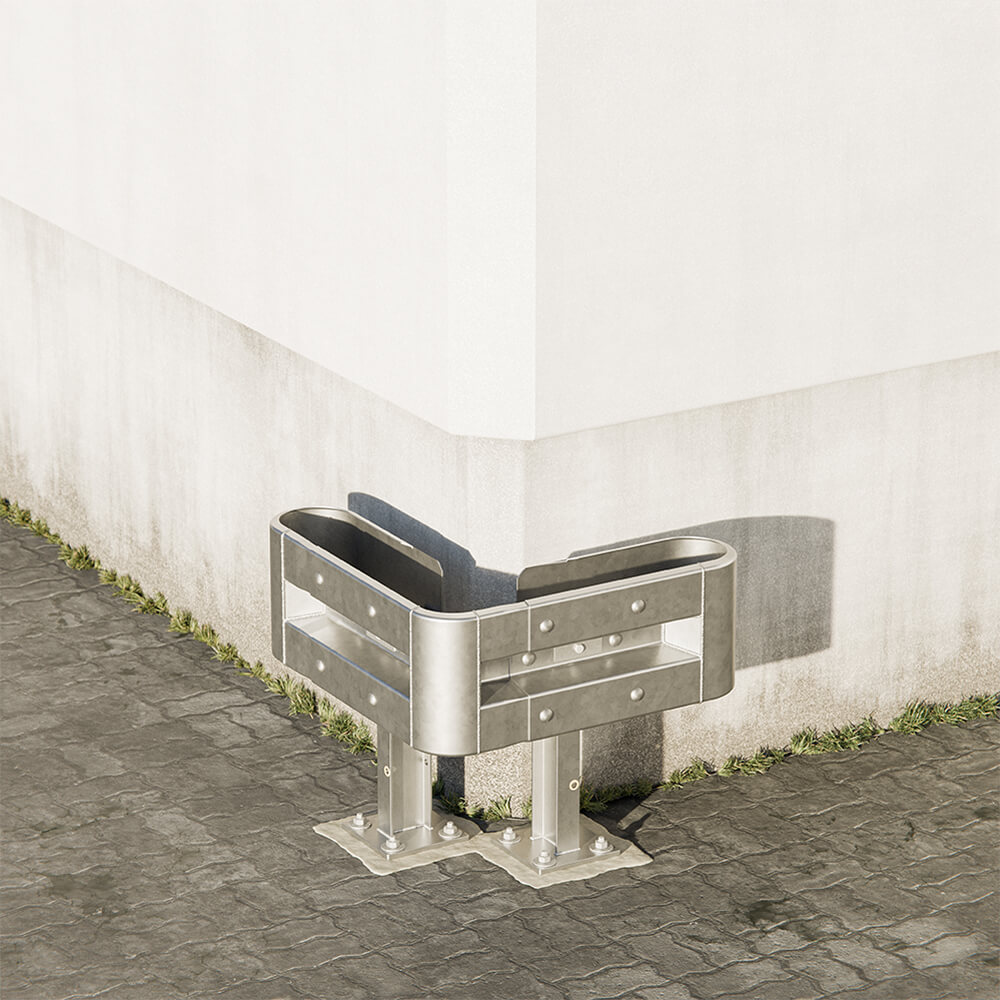 Außenwinkel-Komplett-Bausatz M50-1SP, 77 cm Seitenlänge, Aufschrauben, Stahl, Profil B