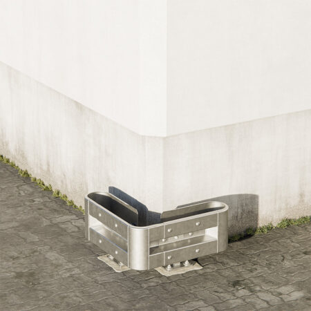 Außenwinkel-Komplett-Bausatz M25-1SP, 77 cm Seitenlänge, Aufschrauben, Stahl, Profil B