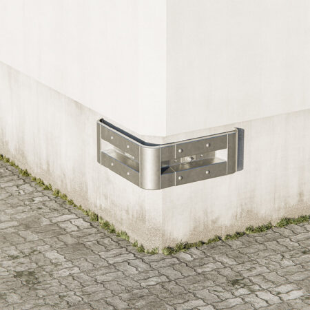 Außenwinkel-Komplett-Bausatz, 77 cm Seitenlänge, zur Wandbefestigung, zum Anschrauben