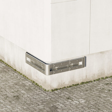 Außenwinkel-Komplett-Bausatz, 127 cm Seitenlänge, zur Wandbefestigung, zum Anschrauben