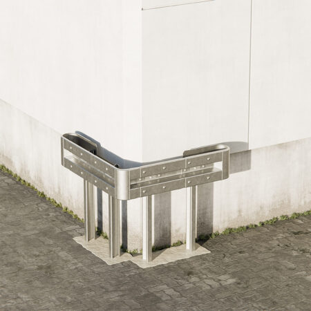 Außenwinkel-Komplett-Bausatz, 127 cm Seitenlänge, zum Rammen, Stahl, Profil B