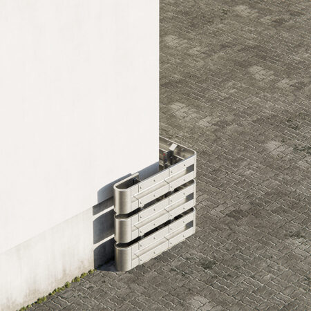Außenwinkel-Komplett-Bausatz M100-3SP, 127cm Seitenlänge, Aufschrauben, Stahl, Profil B