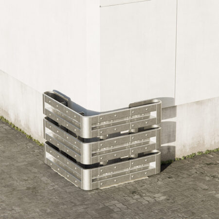 Außenwinkel-Komplett-Bausatz M100-3SP, 127cm Seitenlänge, Aufschrauben, Stahl, Profil B