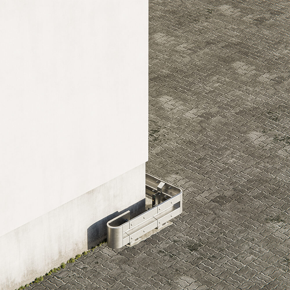 Außenwinkel-Komplett-Bausatz M25-1SP, 127 cm Seitenlänge, Aufschrauben, Stahl, Profil B