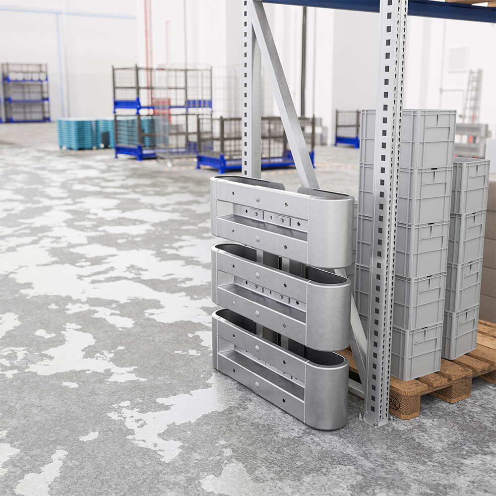 Kürzester Leitplanken-Komplett-Bausatz, M100-3SP, 105 cm, zum Aufschrauben, Stahl, Profil B