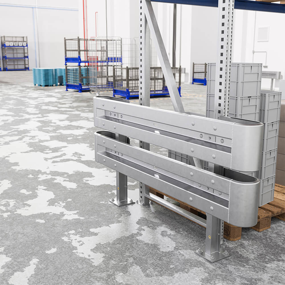 Leitplanken Komplett-Bausatz M100-2SP, 2,13 m, zum Aufschrauben, Stahl, Profil B