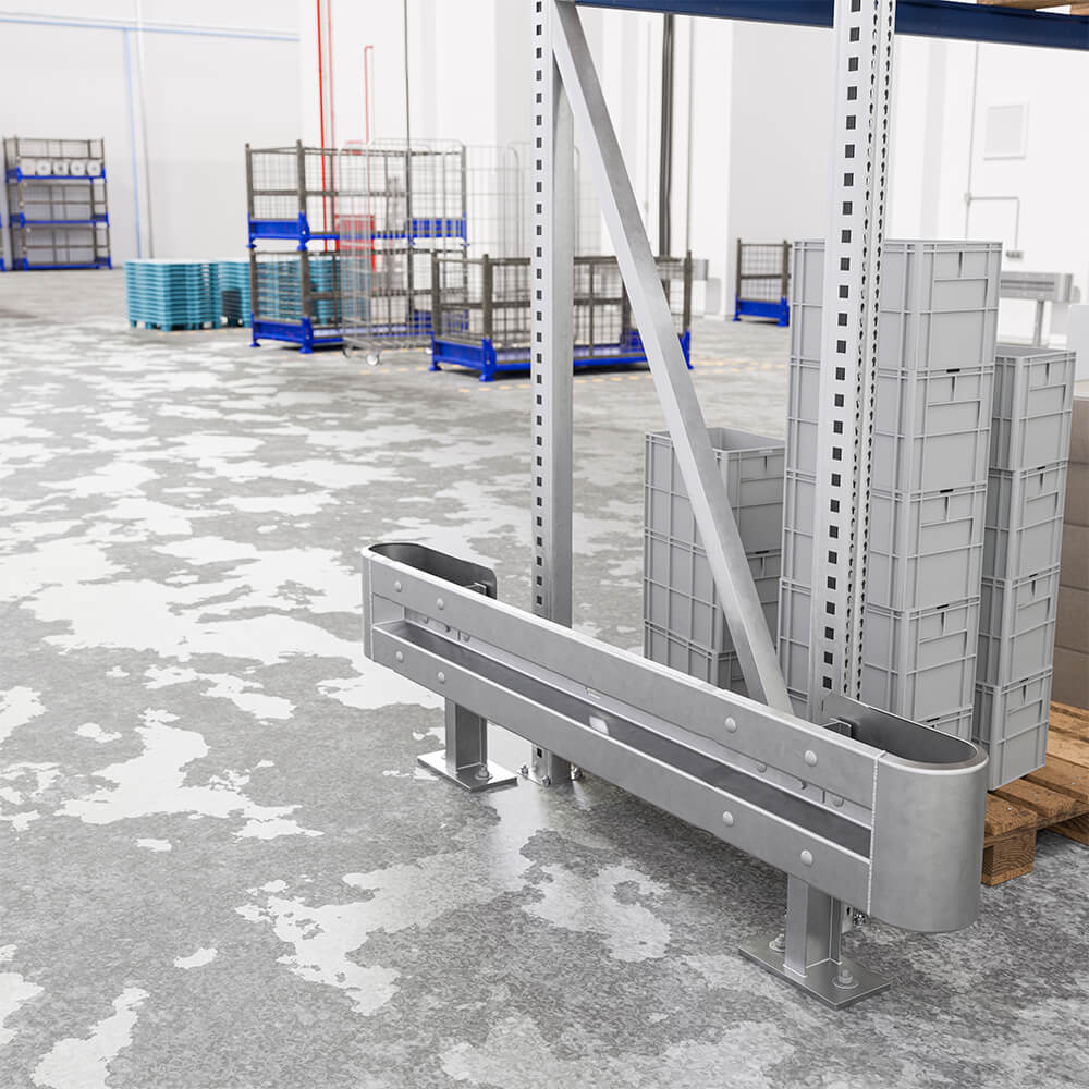 Leitplanken Komplett-Bausatz 2,13 Meter, IPE-Pfosten, Aufschrauben, Stahl, Profil B
