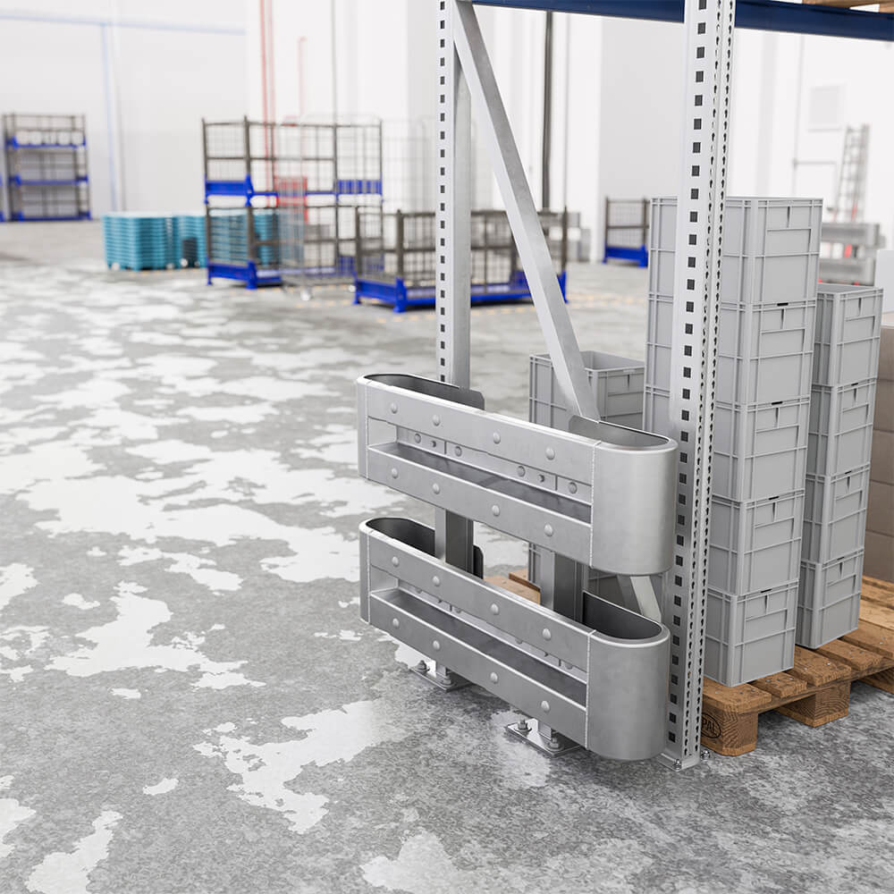 Leitplanken Komplett-Bausatz M75-2SP, 1,3 m, zum Aufschrauben, Stahl, Profil B