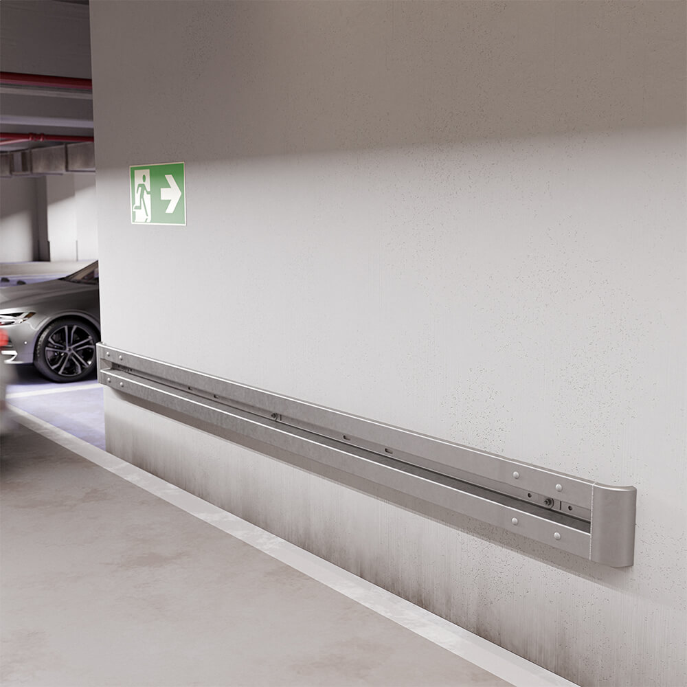 Leitplanken Komplett-Bausatz 4,80 Meter zur Wandbefestigung, zum Anschrauben, Profil B
