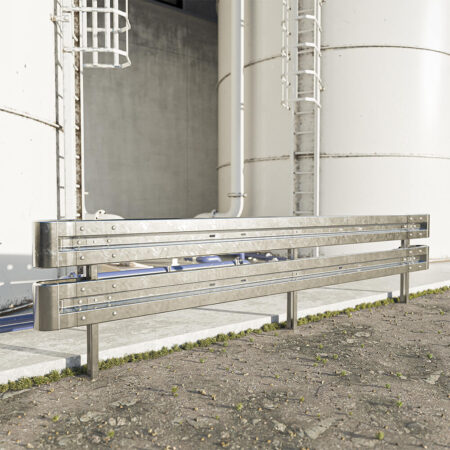 Leitplanken Komplett-Bausatz, 2-holmig, 4,80 m, zum Rammen, Stahl, Profil B
