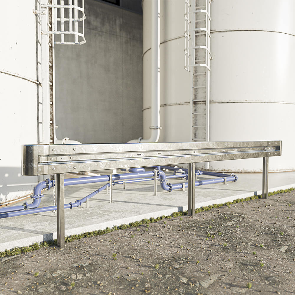 Leitplanken Komplett-Bausatz 4,80 Meter Länge, zum Rammen, Stahl, Profil B
