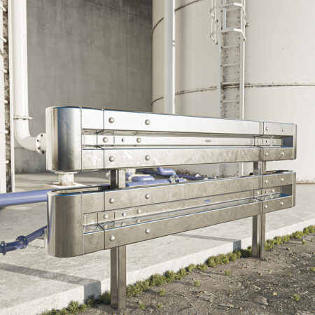 Leitplanken Komplett-Bausatz, 2-holmig, 2,13 m, zum Rammen, Stahl, Profil B