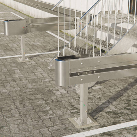 Kopfstück links für Leitplanken aus Stahl mit Profil B, 55 cm