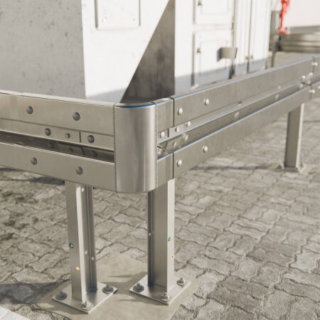 Außenwinkel 90 Grad, für Stahlleitplanken mit Profil B, 52 cm Schenkellänge