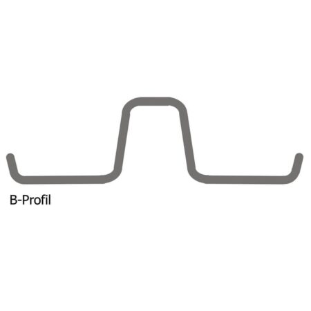 Leitplanke aus Stahl, 1,63 m Länge, mit Profil B nach RAL-RG 620 Standard