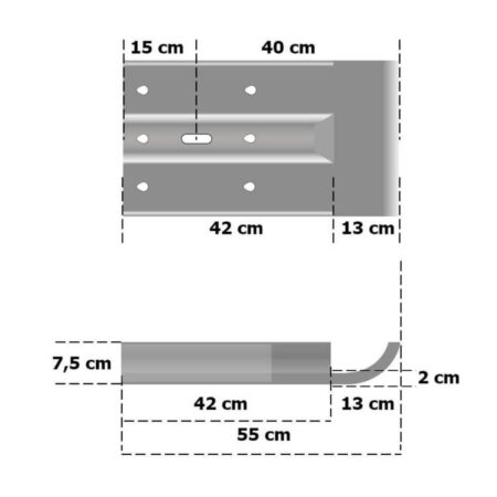 Leitplanken Komplett-Bausatz 2,13 Meter zur Wandbefestigung, zum Anschrauben, Profil B
