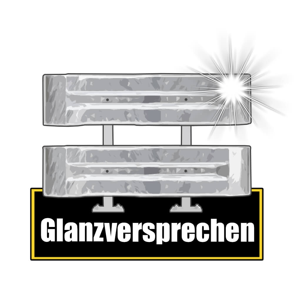 Leitplanken Komplett-Bausatz M100-1SP, 1,3 m, zum Aufschrauben, Stahl, Profil B