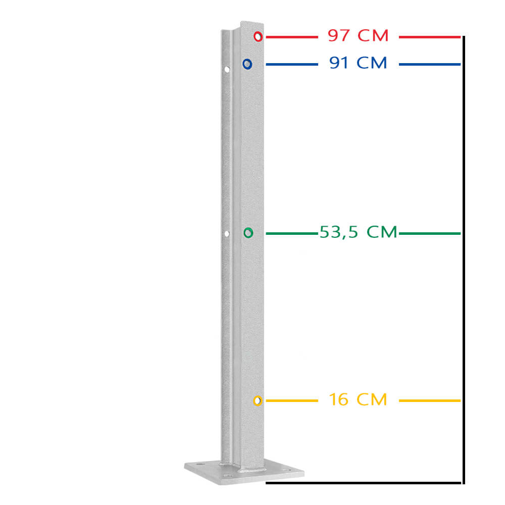 Leitplanken Komplett-Bausatz M100-3SP, 4,8 m, zum Aufschrauben, Stahl, Profil B