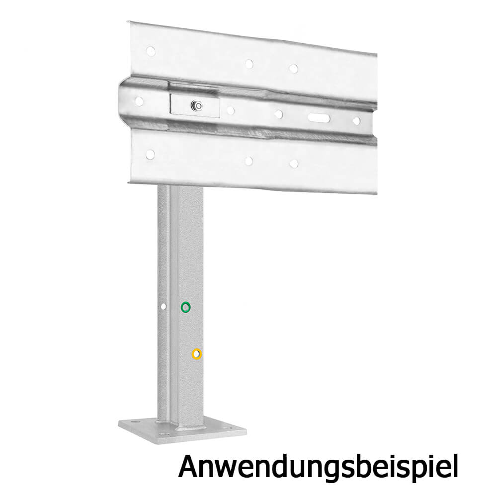 Leitplanken Verlängerungs-Bausatz M75-1SP, 1,33 m, zum Aufschrauben, Stahl, Profil B