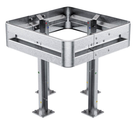 4-seitiger Säulenschutz-Komplett-Bausatz M100-1SP, außen 112 cm, innen 63 cm, Stahl, Profil B