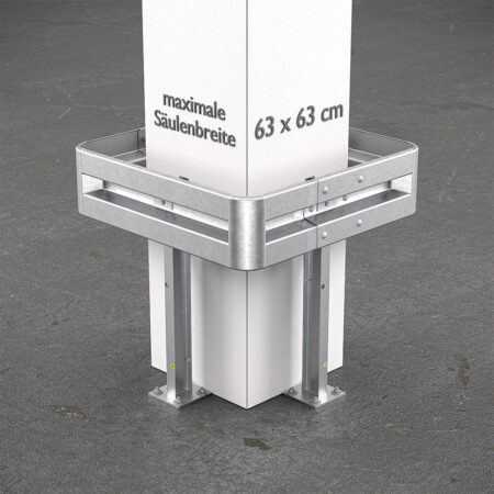 4-seitiger Säulenschutz-Komplett-Bausatz M100-1SP, außen 112 cm, innen 63 cm, Stahl, Profil B