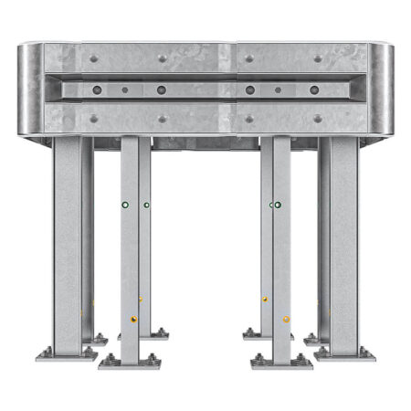 4-seitiger Säulenschutz-Komplett-Bausatz M100-1SP, außen 124 cm, innen 75 cm, Stahl, Profil B