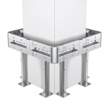 4-seitiger Säulenschutz-Komplett-Bausatz M100-1SP, außen 138 cm, innen 88 cm, Stahl, Profil B